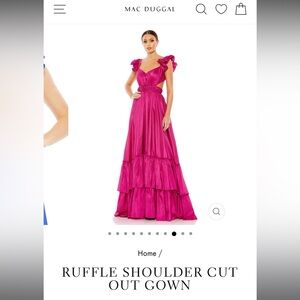 Mac Duggal Fuchsia Ruffle Evening Gown